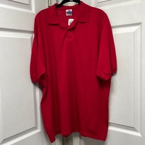 Hanes Solid Red Men’s XL Polo Shirt NWT